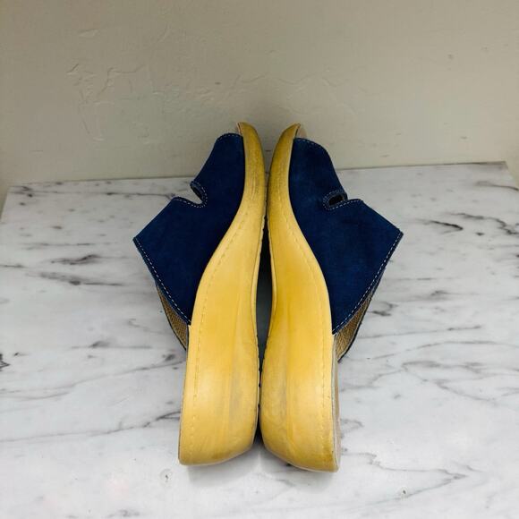 Fly Flot Anatomic Blue Leather Slide Wedge Sandals Women’s Size 8.5 - Picture 6 of 10